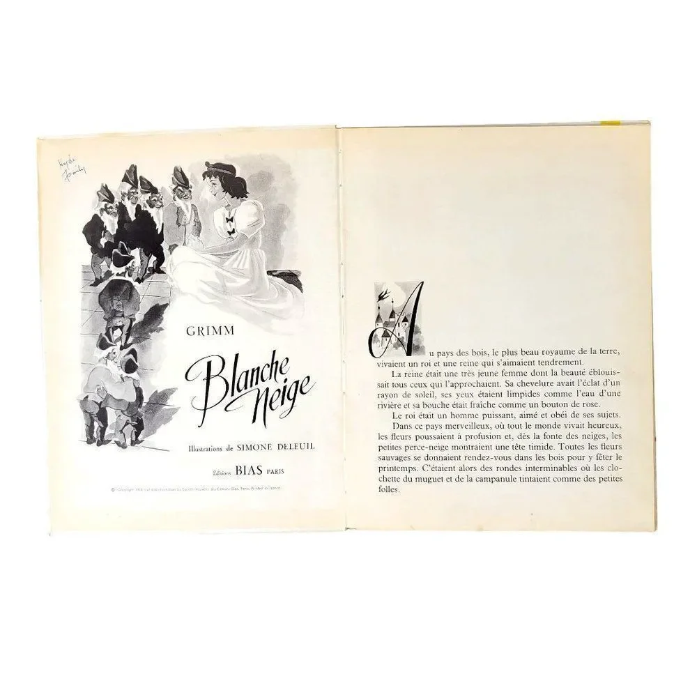 Blanche Neige Snow White Book Simone Deleuil Paris 1958 Children Fairy Tale - Picture 2 of 16